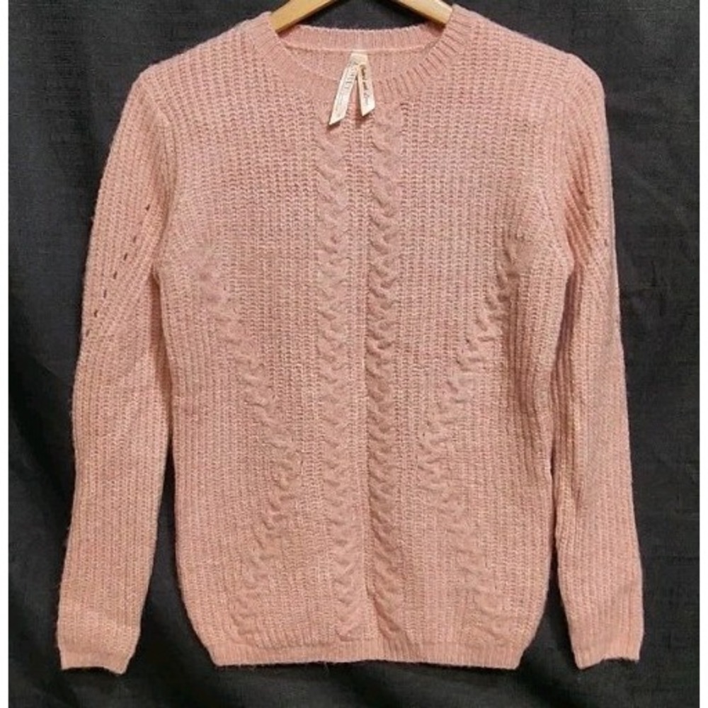 ASHLEY By 26 International Knit Sweater Women's Sz M Pink Pullover Long Sleeve